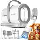 oneisall Dog Grooming Vacuum, Pet Grooming Vacuum with Clipper Nail Grinder, 1.5L Dust Cup Dog deshedding Vacuum Brush with 7 Pet Grooming Tools for Shedding Pet Hair, Home Cleaning (Gray)