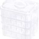 New brothread 4 Layers Stackable Clear Storage Box/Organizer for Holding 80 Spools Home Embroidery & Sewing Thread (Spool Size Requirement: Height2.2"/5.6CM; Width1.69"/4.3CM)