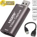 BlueAVS HDMI to USB Video Capture Card 1080P for Live Video Streaming Record via DSLR Camcorder Action Cam (Coffee)