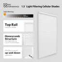 DEZ FURNISHINGS Cordless 1.5" Light Filtering Cellular Shade, 57" W x 48" H, White