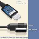 AMI MMI Aux Cable for iPhone 14 13 12 11 XS XR X 8 7 6,Car Aux Interface Dongle Compatible with Audi A3/A4/A5/A6/A7/A8/S4/S6/S8/Q5/Q7/R8/TT,Auxiliary Input Adapters for VW Tiguan CC Magotan(3.3FT)