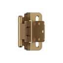 Amerock BPR7565CZ Cabinet Hinge 3/8 in (10 mm) Inset Self Closing Partial Wrap Champagne Bronze Kitchen Cabinet Door Hinge 1 Pair Functional Hardware