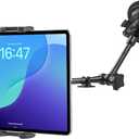 Heavy Duty Metal Truck Tablet Mount with Long Adjustable Arm, Suction Cup Dashboard & Windshield Holder for Semi Truck, Pickup, SUV Fits 4-13" iPad Pro Air Mini, Galaxy Tab, Z Fold, Phones