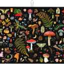 Mushroom Dish Drying Mat Witchy Home Decor For Kitchen Microfiber Absorbent Reversible Dish Pad Draining Mats For Countertop Coffee Mats 18x24 Inch