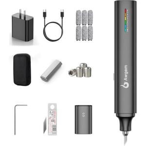 Ultrasonic Cutting Knife, 40 kHz Handheld Ultrasonic Knife, Ultrasonic Cutter Equipped with 50 Replacement Blades, 5 Adjustment Levels,Suitable for 3D Printed Models, Plastics, Wood(No Battery)