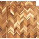 SLATE & ROYCE Herringbone Acacia Wood Cutting Board Set (2-Piece) – Premium Large & Small Charcuterie Boards, Wooden boards for Kitchen Prep & Serving, Perfect Wedding or Housewarming Gift