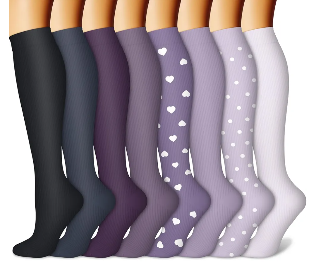 CHARMKING Compression Socks for Women & Men Circulation (8 Pairs) 15-20 mmHg is Best Support for Athletic Running,Hiking S/M