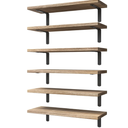 WOPITUES Wood Floating Shelves Set of 6, Shelves for Wall Decor, Farmhouse Shelf for Bedroom, Bathroom Storage Shelves, Book Shelves for Living Room  Rustic Brown