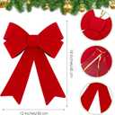 MCEAST 4 Pack Red Christmas Wreath Bows - 18 x 12 Inches Christmas Decoration Bows for Xmas Tree and Party Supplies