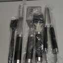 BBQ Grill Accessories Set, Grill Tools Grilling Accessories Grilling Gifts for Men - Spatula, Fork, Brush, Tongs & Cleaning Brush - Outdoor Barbecue Utensils Gifts for Men Dad Him (Black)