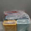 Desk Organizer with Drawers, Stackable Storage Drawers with Compartments Desktop Organization for Office Supplies, Makeup, Pencils, Tape, Erasers, Paperclips, Chargers (2S2M) (Light blue+Yellow+Deep Blue+Orange)