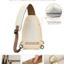 Capolo Sling Bag for Women Men Waterproof Crossbody Bags for Women Trendy Casual Fanny Pack with Convertible Shoulder Strap Chest Bag for Travel Hiking(Beige, Medium)