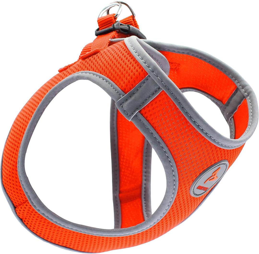 Kruz Dog Harness (Chest 16"-17", Weight 1015 lbs) Athletica Adjustable Heavy Duty No Choke Puppy Vest for Small Dogs Lightweight Air Mesh, Reflective, Puppy Essentials  Orange, Medium