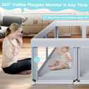 Fshibila 74" 50" Large Baby Playpen, Baby Playard for Babies and Toddlers, Baby Fence Play Pens for Indoor & Outdoor, Sturdy Safety Play Yard with Soft Breathable Mesh, Anti-Fall, Grey