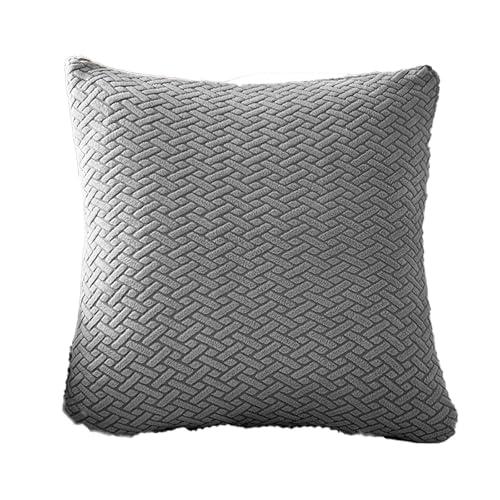 Yoovat Throw Pillow Covers Couch Pillows Covers Wear-Resistant Universal Stretch for Couch Home Living Room Decor (Texture-Gray,Pillow Cover 16x16 inch)