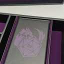 DND Dice Tray & Tower Storage Box, 4 in 1 D&D Dice Holder Case (Dice Rolling Tray, Dice Roller Tower, Dice & Miniature Storage), Great RPG Accessories Gifts for Dungeons and Dragons MTG DM & Player (Purple)