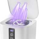 Ultrasonic Retainer Cleaner Machine, 48KHz Dental Cleaning Pod for Denture, Mouth Guard, Aligner, Night Guard, Braces, Toothbrush Heads, Jewelry with Digital Timer & 6 Modes, 13oz Capacity, White