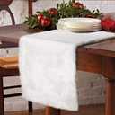 OurWarm Christmas Table Runner 72 x 15 Inch, Snowy White Faux Fur Table Runner for Christmas Table Decorations