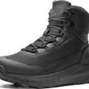 NORTIV 8 Men's Tactical Hiking Lightweight Cushion Sole for Work All Day Side Zipper Motorcycle Combat Military Boot Arch Support 8 Inches Terrascope, Size 8 (Black)