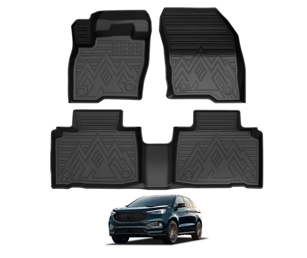 Falafa Floor Mats Fit for 2015-2025 Ford Edge, TPE All Weather Custom Floor Liners for 2015-2025 Edge Full Set 1st and 2nd Row Non-Slip Odorless