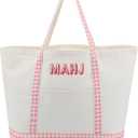 Extra Large American Mahjong Empty Bag 25.2 x 14.17 x 9.06 Inches Mahjong Tote Bag for Game Players Lover Gifts(Light Pink)