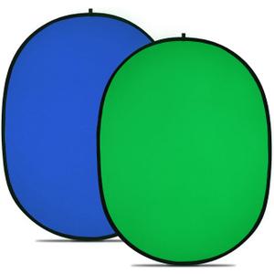 NEEWER Chromakey Backdrops, Double Sided Green Screen and Blue Screen, 2 in 1 Collapsible and Reversible Background for Photography, Gaming and Live Streaming, 5'6.6'/1.5m2m (Green/Blue)