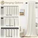 Blackout Curtains 94 Inches Long Custom Rustic for Living Dining Room Darkening Faux Linen Curtains Drapes Weather Burg Thermal Insulated Sound Draft Cold Warm Blocking Curtain No Light Cream Back Tab