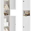 Homleke Tall Bathroom Storage Cabinet with 2 Doors, 67"H Narrow Storage Cabinet with Adjustable Shelves& Anti-Tip Design, Reversible Door Installation, Easy Assembly, 11.8 x 11.8 x 66.9 Inches, White