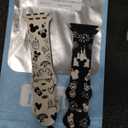 BEEXI 2 Packs Cartoon Engraved Band Compatible with Apple Watch Band 42/41/40/38mm Women TwoTone Cute Soft Silicone Sport Strap for iWatch SE Series 10/9/8/7/6/5/4/3/2/1/Ultra(1/2)