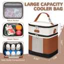 Mancro Breast milk Cooler Travel Bag Fits 6 Bottles Up to 9 OuncesDouble Layer Baby Bottle Cooler Bag with Ice PackInsulated Baby Bottle Bags for Daycare & Nursing Moms,Black and Brown