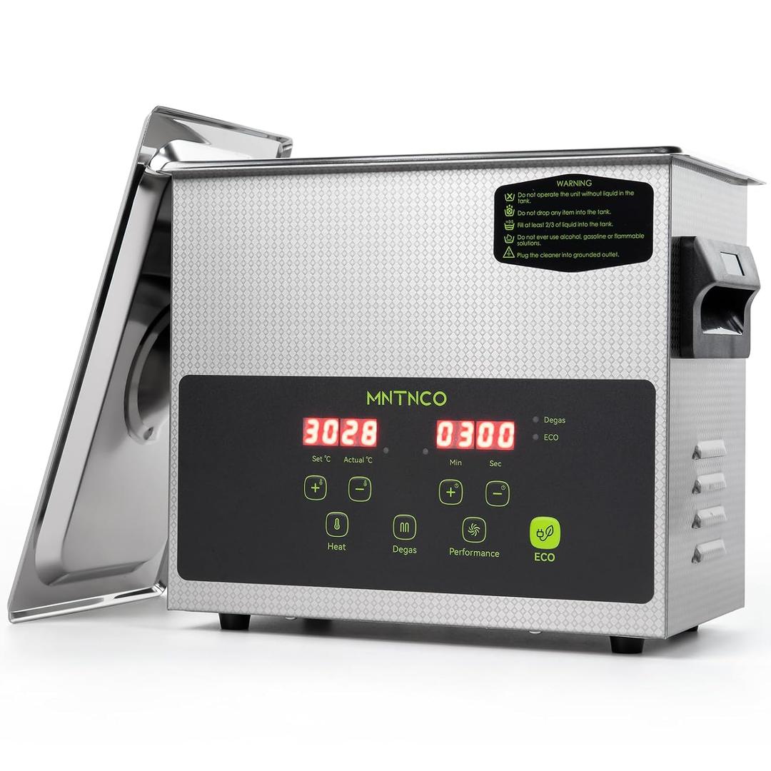 3L Commercial Ultrasonic Cleaner, ECO Mode, Heating, Degas Mode, ECO Energy-Saving Ultrasonic Cleaning Machine Excellent for Labs,Carburetor,Jewelry,Dentures,Automotive & Industrial Parts.