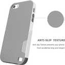Case for iPhone SE (1st gen - 2016), Case for iPhone 5S with 2 Pack Tempered Glass Screen Protector, Contrasting Colors Ultra Slim One-Piece Anti-Slip Rugged Soft TPU Bumper Shockproof Case - Gray