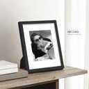 Picrit 11x14 Picture Frame Set of 2, Solid Wood and Black Backboard, Displays 8x10 with Mat or 11 x 14 Without Mat, Tabletop & Wall Mounted, Multi-Piece Wall Gallery Photo Frames for Home Decor, Black Wood Grain