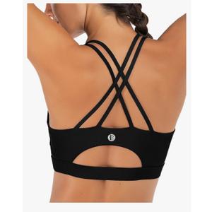 RUNNING GIRL Sports Bras for Women,Padded Sports Bra Tank Top Sexy Crisscross Back High Impact Longline Workout Yoga Bra, M