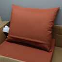 Favoyard Outdoor Seat Cushion Set 24 x 24 Inch Waterproof & Fade Resistant Patio Furniture Cushions with Removable Cover Deep Seat & Back Cushion with Tie Straps for Chair Sofa Couch (Spice)