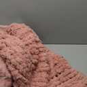 L'AGRATY Chunky Knit Blanket Throw - Soft Chunky Throw Blanket 60x80: 100% Hand Kintted Chenile Crochet Throw Blanket for Couch - Large Cable Knit Chunky Blanket for Home Decor(Rose Pink)