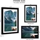 Hongkee 13x19 Picture Frame Set of 2, Black Wood Style - Display Posters 11 x 17 with Mat or 13x19 without Mat, Wall Mounting Horizontal and Vertical