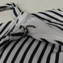 Yonique Women Two Piece Bathing Suits Push Up Bikini Set Halter Swimsuit Vintage Swimwear Black and White Stripe L