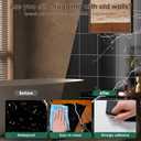 Peel and Stick Backsplash Tiles 20 Sheets 12''x12'' PVC Self Adhesive Wall Tiles Back Splash Tiles Wall Panels Stick on Backsplash for Kitchen Bathroom Laundry Room, Black