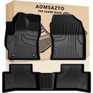 AOMSAZTO All Weather Floor Mats Compatible with 2022-2025 Toyota Corolla Cross FWD, Heavy Duty TPE All Weather Car Floor Mats, Anti Skid Car Mats,1st & 2nd Row Rubber Floor Liners(Not for Corolla)