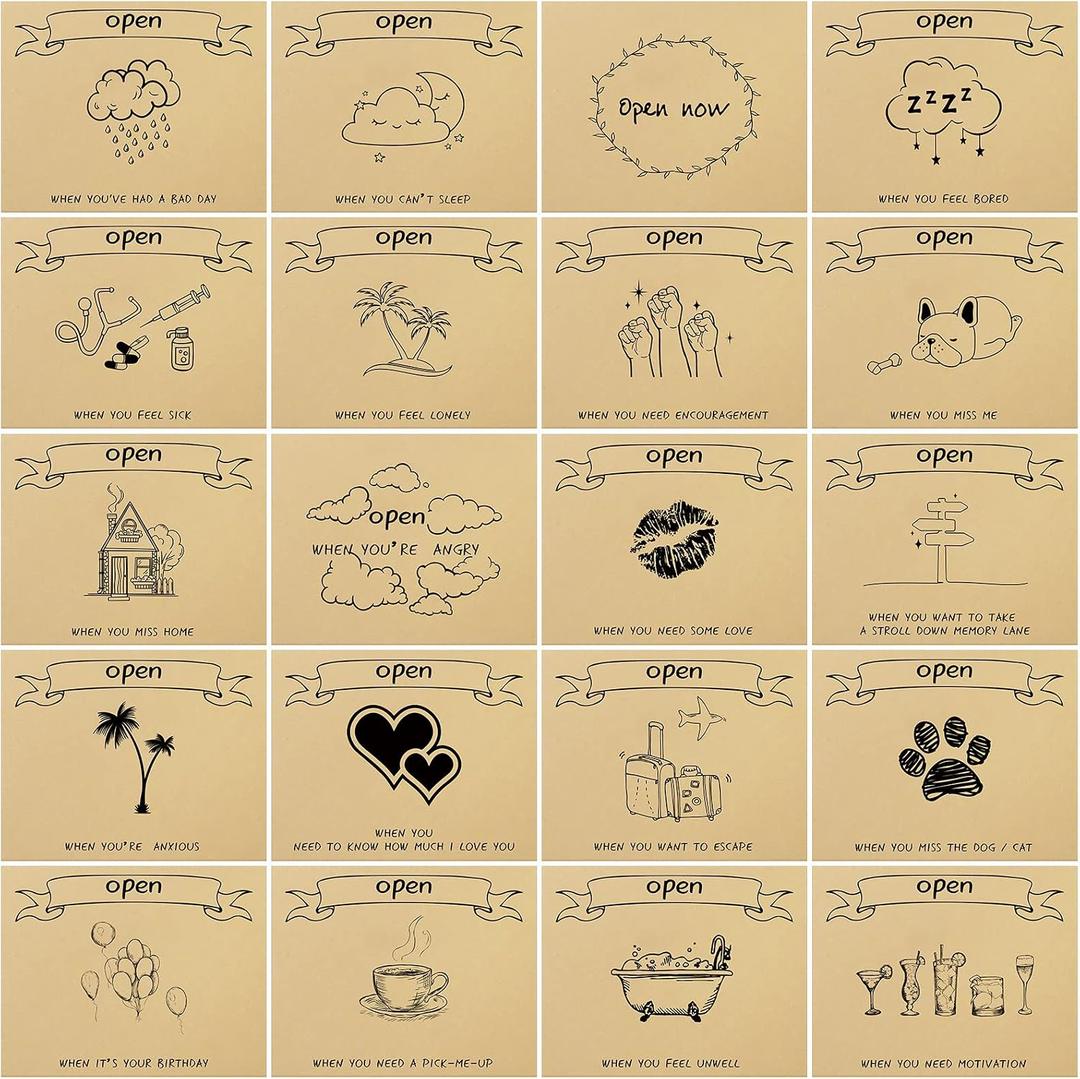 Geosar 20 Pieces Open When Envelopes Going Away Envelopes Gifts, Romantic Long Distance Relationship Gifts, Leaving Home, Graduation Presents, Girlfriend, Boyfriend, Open When Presents(Cute)