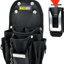 [MAGG HEVI] Tool Pouch with Belt Clip, Quickly Attach and Release from Tool Belts, Utility Tool Organizer Pouch for Electrician, Carpenter, Construction, Technician