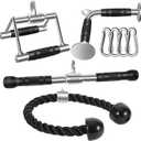 Tricep Press Down Cable Machine Attachment, Body Building, LAT Pulldown Attachments, Home Gym Accessories, Double D Handle, V Bar, Tricep Rope, Pull Down Bar