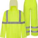 Rain Suit (Jacket + Pants),Rain Gear for Men Waterproof, Camo Rain Jacket, Lightweight Rain Coat for Fishing, Hunting, Hiking, yellow, M