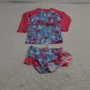 BFUSTYLE Girls Swimsuit 3 Pieces Rash Guard Kids Long Sleeves Bathing Suit 5-6 Years Sun Proction Swimwear Tankini