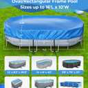 Reinmoson 14' x 8.2' Oval Pool Cover for Above Ground Pools Fits Pool, Easy Setup in 20s by 2 People Built-in Elastic & Integrated Cord, 170.5" x 100.4" x 24" Oval Above Ground Swimming Pool Cover