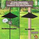 Metal Squirrel Baffle for 4x4 Post, 21 Inches Wide,Adjustable Opening Size for Minimum 0.4 Inch Bird Feeders Pole, Squirrel Baffle for Bird Feeders Without Removing Shepherd's Hooks. 1Pack.