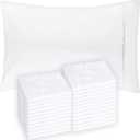 Pillow Cases Standard Size - Bulk 24 Pack White Pillow Cases Queen Size with Envelope Closure - Soft Microfiber Material for Comfortable Sleep, Sublimation and Air BnB Essentials