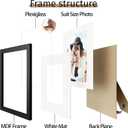 Picrit 8x10 Picture Frame Set of 12, Display 5x7 with Mat or 8x10 without Mat, Photo Frames for Wall Mounting or Table Top Display, Black