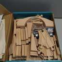 Qilay Wooden Train Track Set - 62PCS Track Expansion with 1 Bonus Magnetic Trains, Arched Bridge, Storage Bag, Compatible with All Major Brand Train Set for Kids 3+